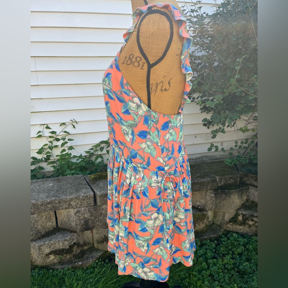 Free People Dear You Mini Sun Dress Floral Boho Backless Size XS - Picture 7 of 13